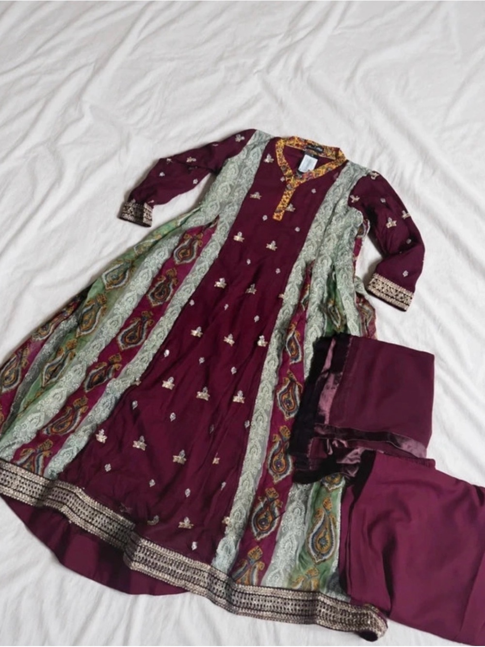 New Women's Pakistani Indian dress 3 pieces kurta dupatta shalwar desi Eid party